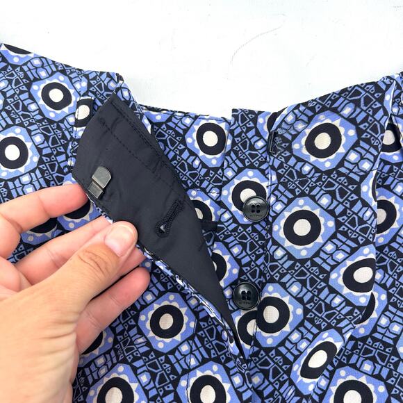 ETRO Women’s Silk Blue Geometric Patterned Statement Pants 48 Size 12 Cropped - Picture 8 of 12